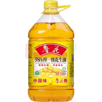 鲁花 食用油 5S压榨 一级花生油 3.68L