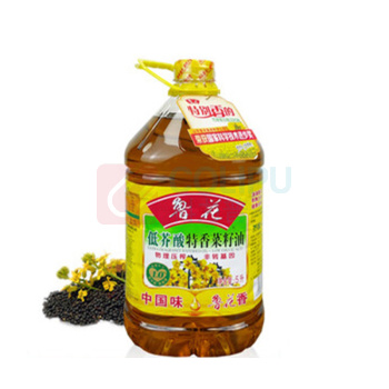 鲁花 低芥酸特香菜籽油桶装食用油物理压榨 5L