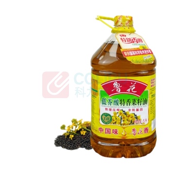 鲁花 低芥酸特香菜籽油桶装食用油物理压榨 5L