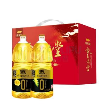 金龙鱼 阳光零反式脂肪压榨食用油套装 金玉满堂 1.5L+1.5L