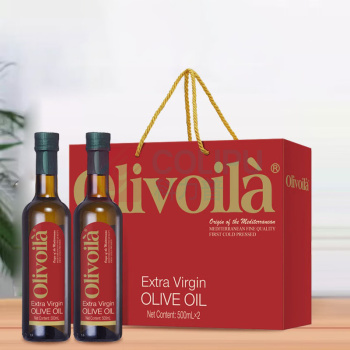 欧丽薇兰 Olivoila 特级初榨橄榄油 500ml*2瓶/盒 (红)