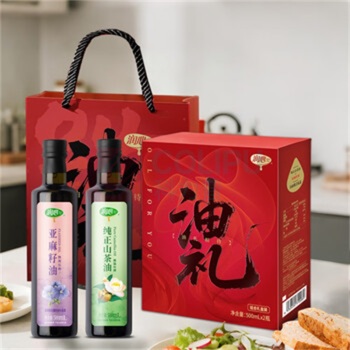 润心 亚麻籽油+纯正山茶油 500ml*2