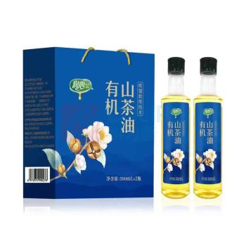 润心 有机山茶油塑料瓶装礼盒 500ml*2瓶/盒