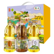初萃 CHUCUI 健康食用油礼盒 菜籽油+葵花籽油+亚麻籽油 1.8L*3瓶