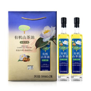 润心 有机生榨山茶油 盒装 500mL*2瓶