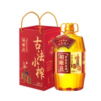 胡姬花 一级压榨花生油 古法小榨 5L