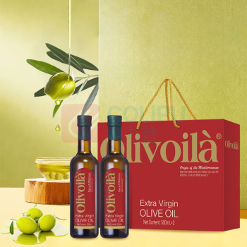 欧丽薇兰 Olivoila 特级初榨橄榄油 500ml*2瓶/盒 (红标礼盒)