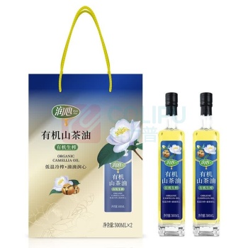 润心 有机生榨山茶油 500ml*2瓶/盒