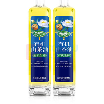 润心 有机生榨山茶油 500ml*2瓶/盒