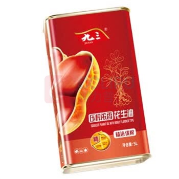 九三 JIUSAN 花生油 精选优榨 5L