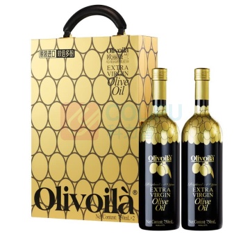 欧丽薇兰 Olivoila 高多酚特级初榨橄榄油 750ml*2瓶/盒