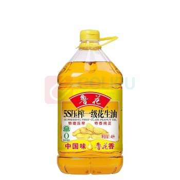 鲁花 5S压榨一级花生油 4L/桶