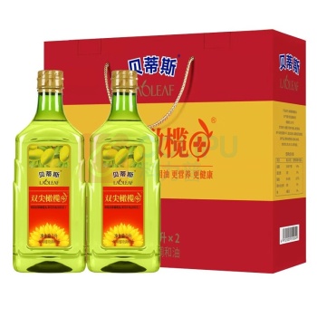 贝蒂斯 BETIS 双尖橄榄葵花油吉庆版礼盒 1L*2瓶/盒