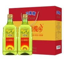 贝蒂斯 BETIS 双尖橄榄葵花油吉庆版礼盒 1L*2瓶/盒