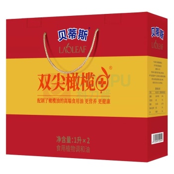 贝蒂斯 BETIS 双尖橄榄葵花油吉庆版礼盒 1L*2瓶/盒