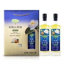 润心 有机油 低温冷榨一级山茶油礼盒 750ml*2瓶