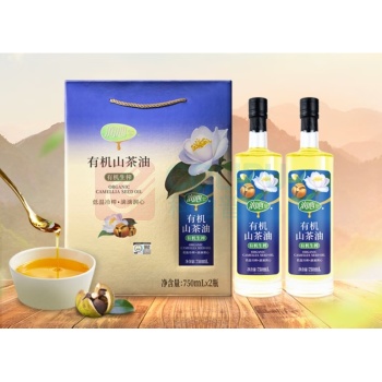 润心 有机油 低温冷榨一级山茶油礼盒 750ml*2瓶