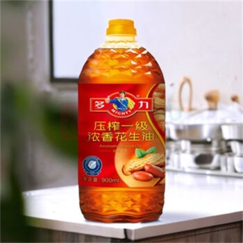 多力 MIGHTY 花生油压榨一级 压榨花生油 900ml*2