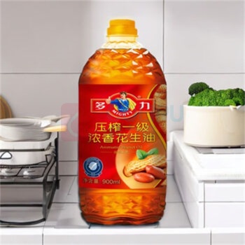 多力 MIGHTY 花生油压榨一级 压榨花生油 900ml*2