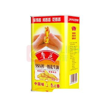 鲁花 5S压榨一级花生油铁罐装 5L/罐