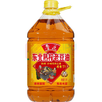 鲁花 东北熟榨老豆油 5L/桶 (非转基因)