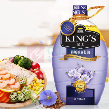 金龙鱼 KING'S特级亚麻籽油 4L/桶