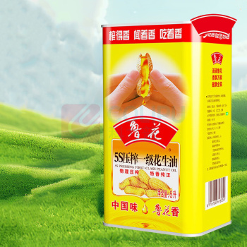 鲁花 5S压榨一级花生油5L铁罐装 5S