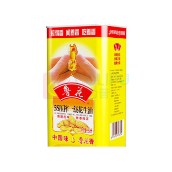 鲁花 5S压榨一级花生油5L铁罐装 5S
