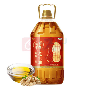 福临门 福至心礼压榨一级花生油 5L/桶