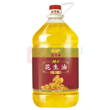 金龙鱼 压榨一级纯正花生油 5L/桶 4桶/箱