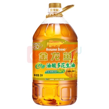 金龙鱼 压榨一级特香油酸多花生油 5L/桶 4桶/箱