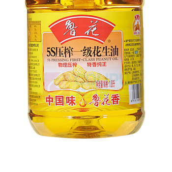 鲁花 5S压榨一级花生油 1.8L/桶 6桶/箱