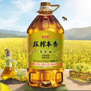 金龙鱼 菜籽油 压榨本香菜籽油 5L 