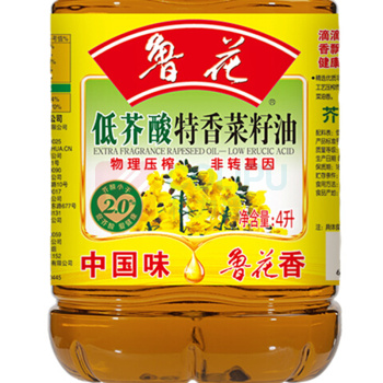 鲁花 低芥酸特香菜籽油 4L/桶 4桶/箱 (非转基因)