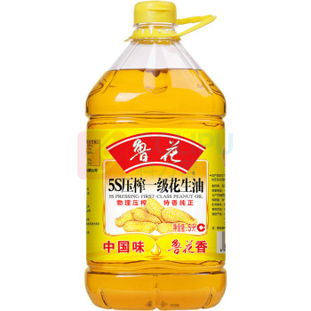 鲁花 5S压榨花生油物理压榨 压榨一级 花生油5L 花生油
