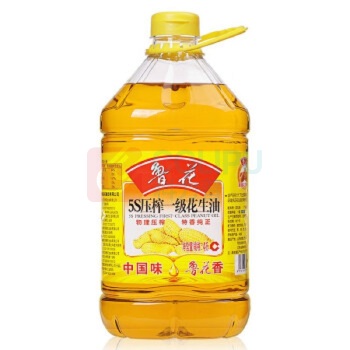 鲁花 花生油 5S压榨一级花生油4L 
