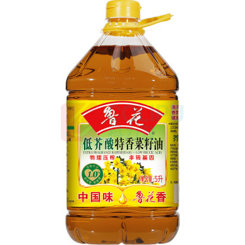 鲁花 非转基因低芥酸特香菜籽油 5L/桶 4桶/箱