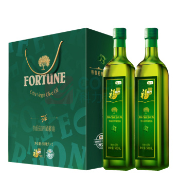 中粮福临门 特级初榨橄榄油礼盒 500ml*2瓶