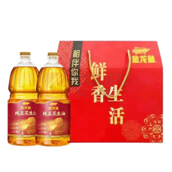 金龙鱼 物理压榨一级 炒菜食用油 纯正花生油净含量3.6L 1.8L *2 