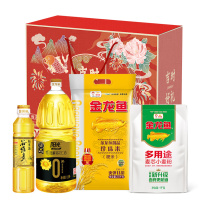 金龙鱼 米面粮油调味“礼” 大礼包D (3500g+1900ml) 御品珍珠大米2.5kg 阳光零反式脂肪压榨葵花仁油1.5L 谷维多稻米油400ml 多用途麦芯粉1KG
