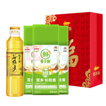 金龙鱼 米油有福组合 谷维多双一万+稻谷鲜生鲜雪乡 稻米油400ml+长粒香米500g*3袋