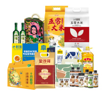 胡姬花 粮油组合B (胡姬花金衣玉食花生油5L+润心有机山茶油500ml*2+柴火大院财火大院五常大米5kg+燕之坊杂粮干货谷韵礼盒1.75kg+海天美味大礼包A款2300ml+820g)
