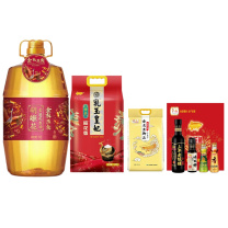 胡姬花 粮油组合A (胡姬花金衣玉食花生油5L+金龙鱼乳玉皇妃壹品稻花香5kg+金龙鱼御品麦芯粉2.5kg+金龙鱼家庭装调味品900ml礼盒)