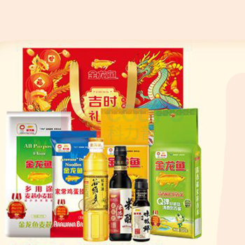 金龙鱼 吉时礼遇 大礼包A款 2500g+1050ml 稻米油400ml稻长粒香米500g珍珠米500g小麦粉1000g鸡蛋挂面500g米醋500ml味极鲜150ml合计:2500g+1050ml