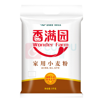 香满园 中筋家用小麦粉 5kg/袋 4袋/箱