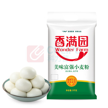 香满园 美味富强粉 5KG 袋装 (白色袋绿斜纹)