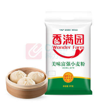 香满园 美味富强粉 5KG 袋装 (白色袋绿斜纹)