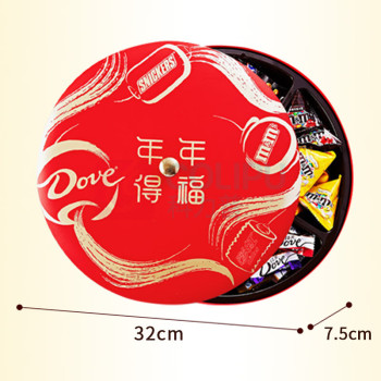 德芙 巧克力大礼包糖果礼盒 年年得福 732g 