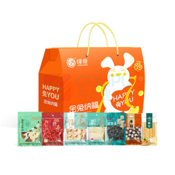 绿帝 GREEN KING 金兔纳福菌菇裙带菜枸杞腐竹粉丝礼盒800g 6932041222124 39*17.5*32
