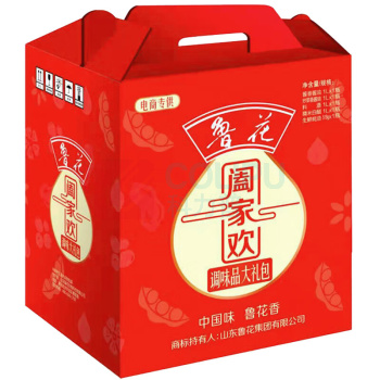 鲁花 阖家欢礼盒 调味品大礼包*1 酱油*2+料酒1L+白醋1L+蚝油518g